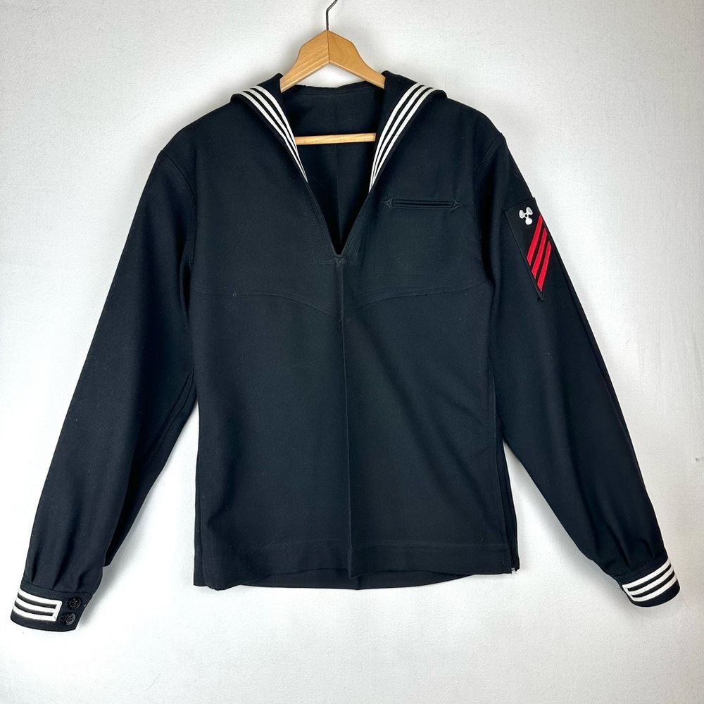Vintage US Navy Blue Dress Jumper Cracker Jack Uniform Machinist Mate E3 Rating‎